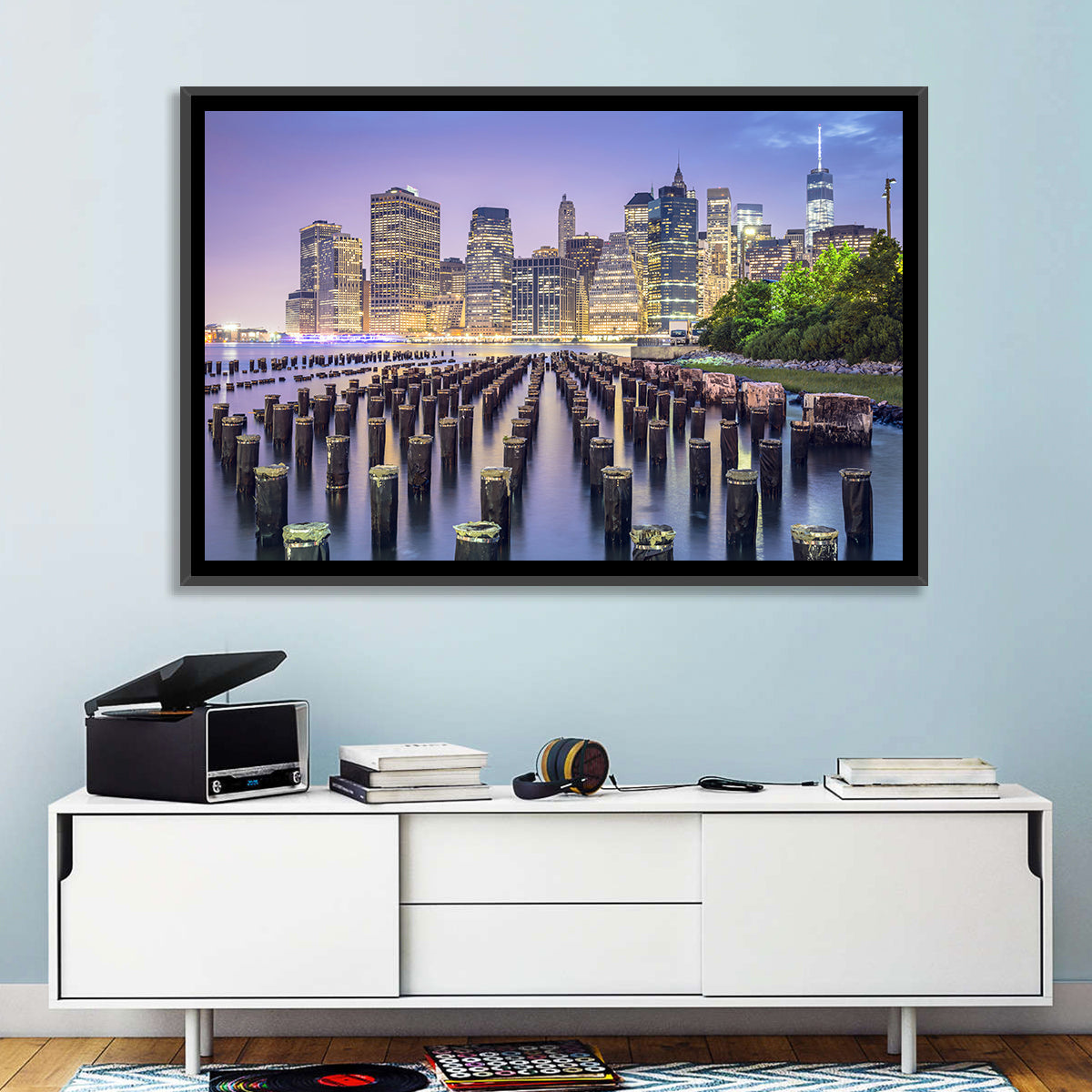 Manhattan Skyline at Twilight Wall Art