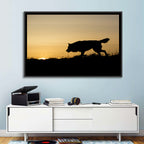 Wolf at Golden Horizon Wall Art