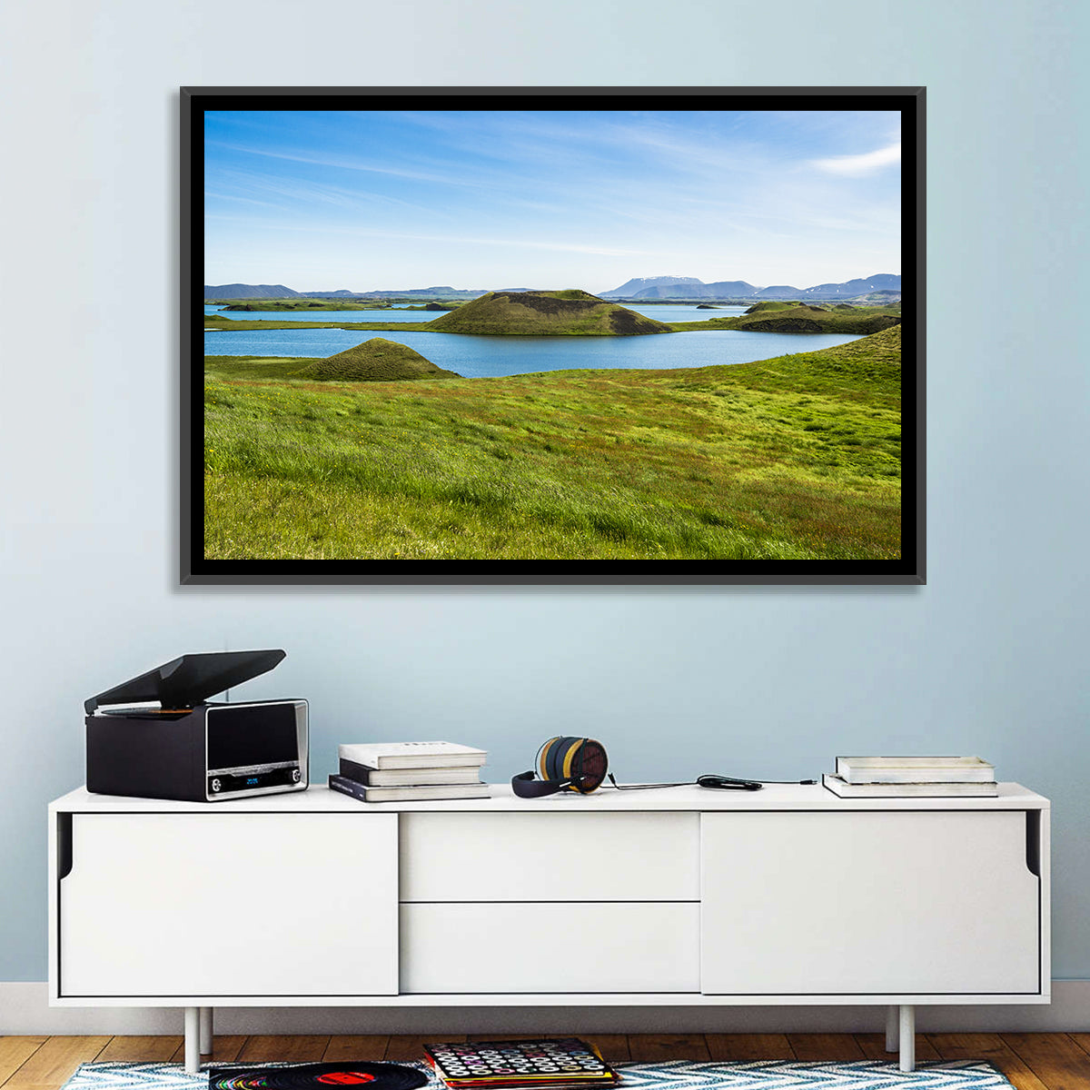 Mývatn Pseudocraters Wall Art in a room, landscape