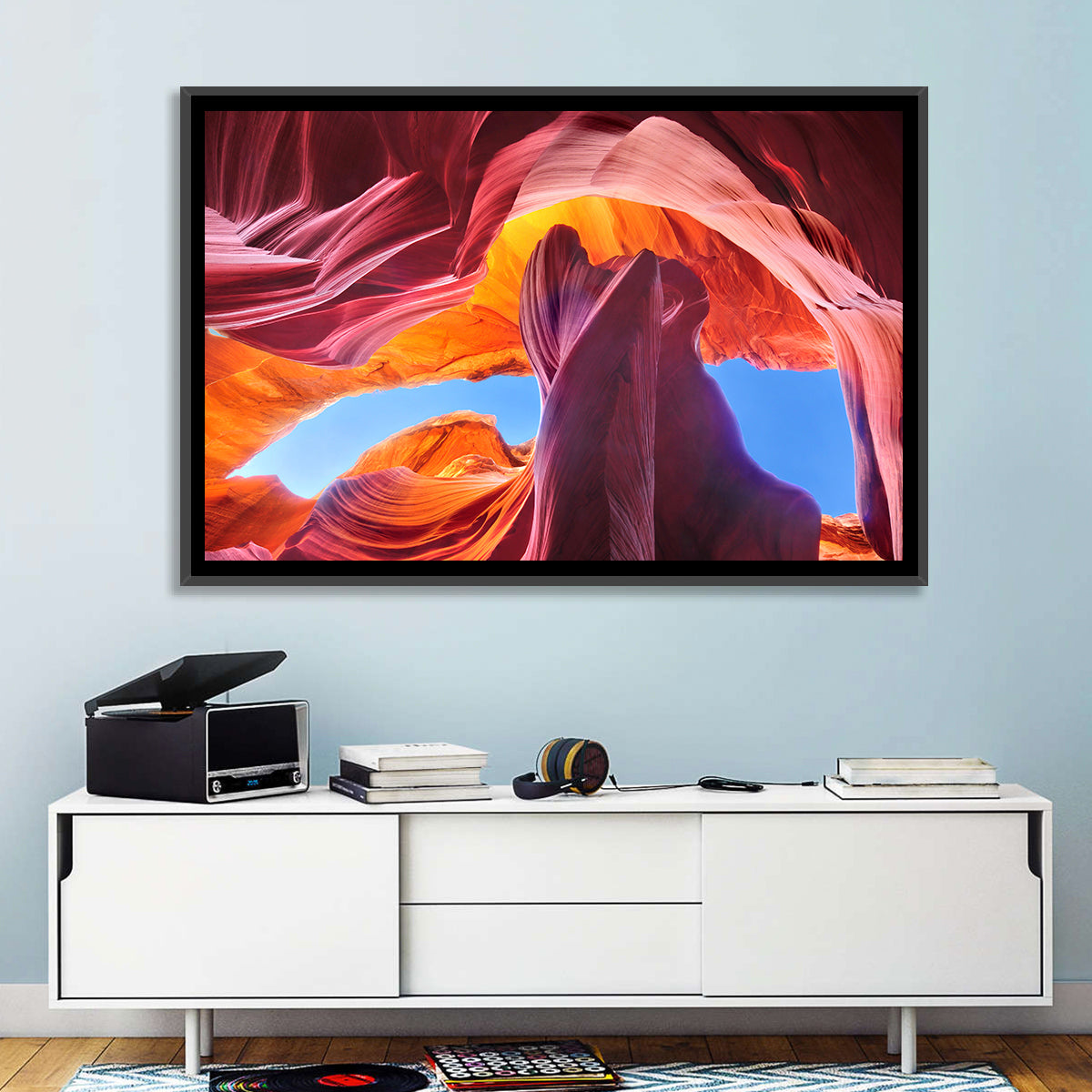 Antelope Canyon Wall Art in a room, landscape