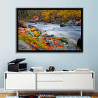 Golden Autumn Forest Creek Wall Art