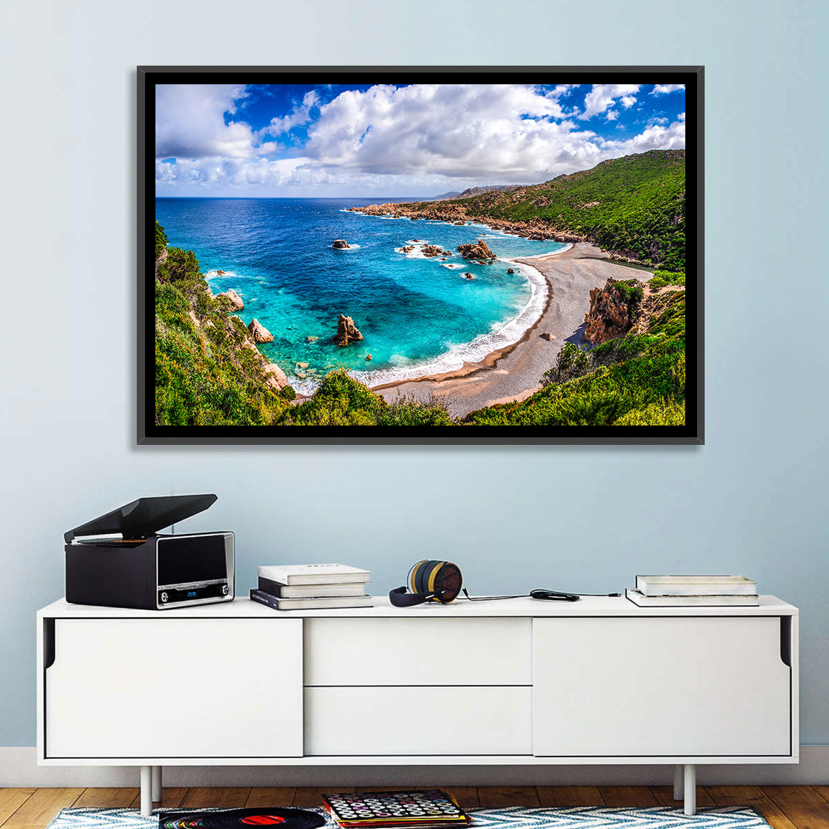 Cala Spinosa Cove, Sardinia Wall Art in a room, landscape