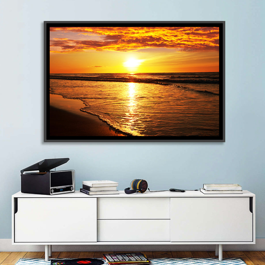 Golden Thai Beach Sunset Wall Art