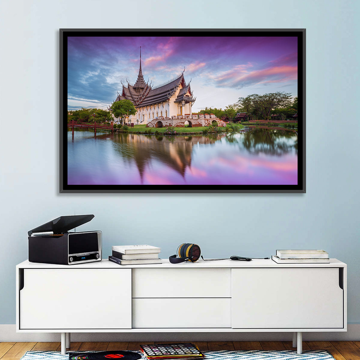Sanphet Prasat Palace at Dusk Wall Art in a room, landscape