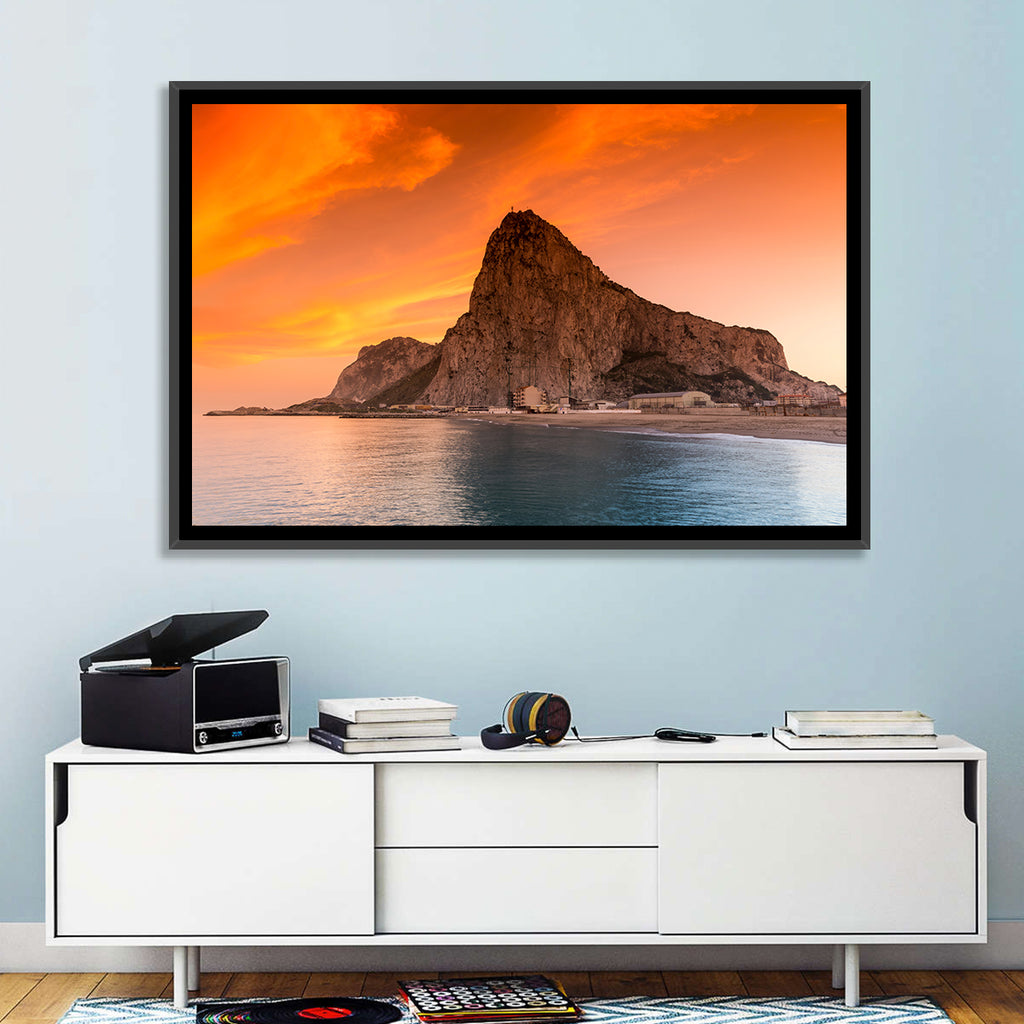 Rock of Gibraltar at Sunset Wall Art