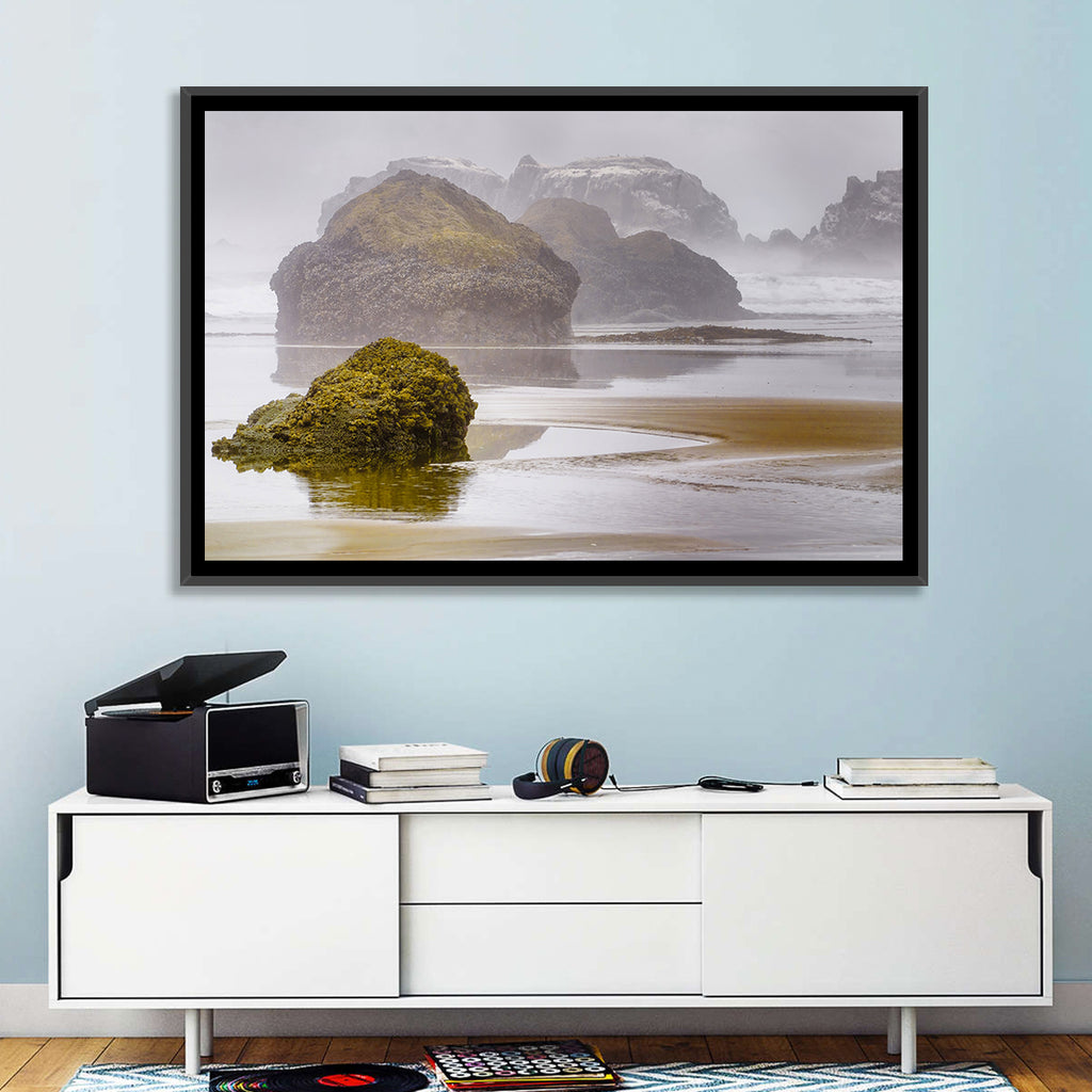 Misty Oregon Sea Stacks Wall Art