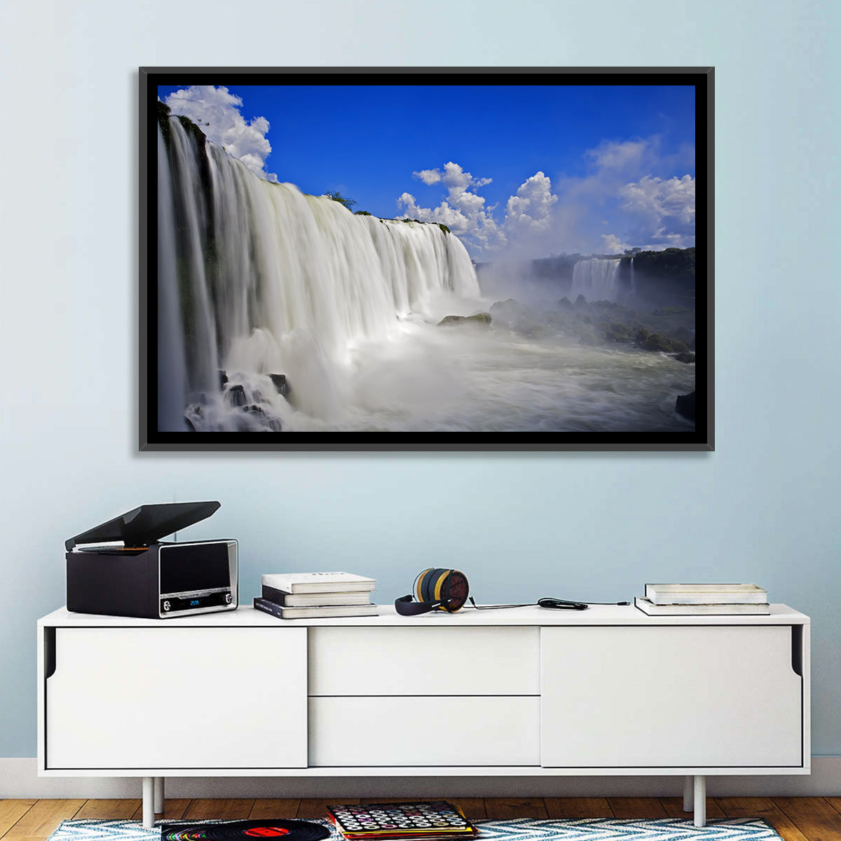 Silky Iguazu Falls, Foz Do Iguaçu Wall Art in a room, landscape