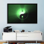 Green Glowing Yin Yang Wall Art