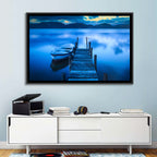 Boat and Wooden Pier Wall Art