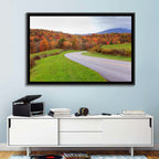 Curving Road Through Autumn Meadow Wall Art