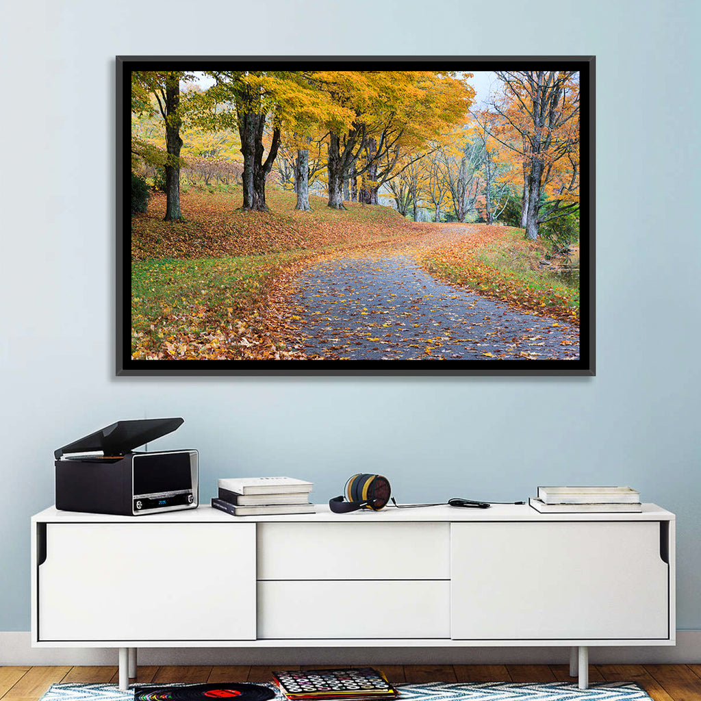 Autumn Road with Golden Canopy Wall Art