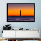 Minimalist Lighthouse Silhouette at Twilight Wall Art