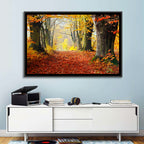 Misty Autumn Forest Path Wall Art