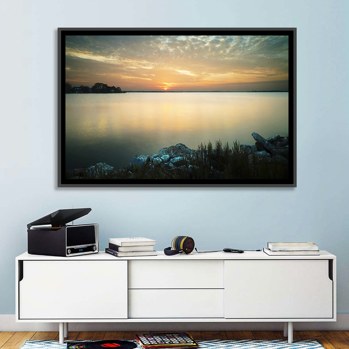 Lake Conroe Sunset Reflection Wall Art