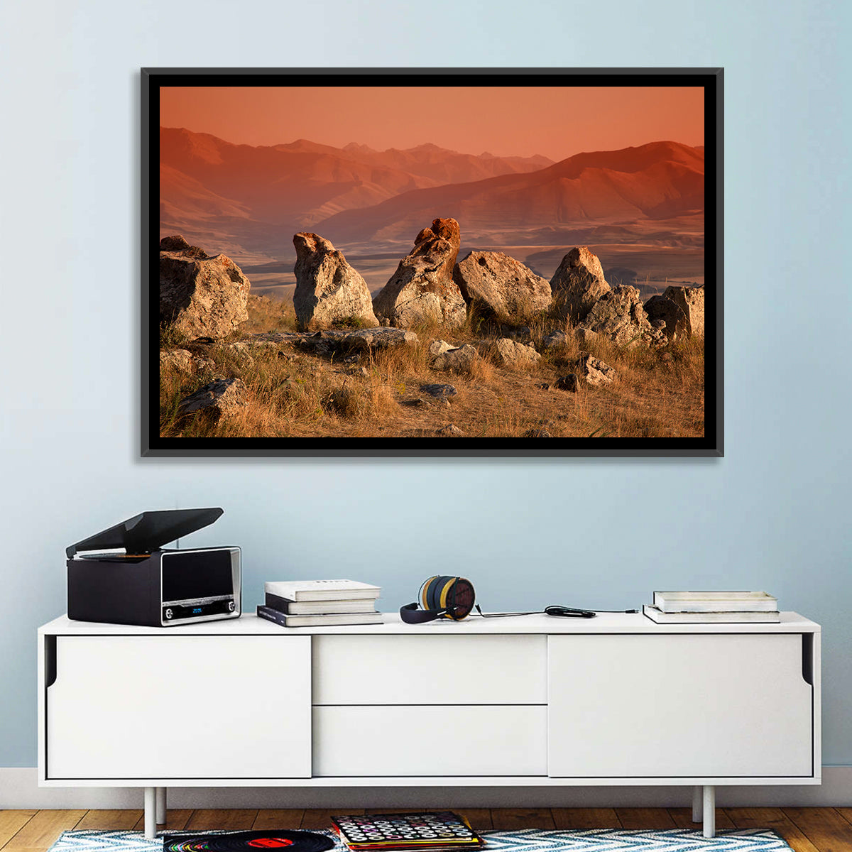 Karahunj Rocky Ridge at Sunset Wall Art in a room, landscape