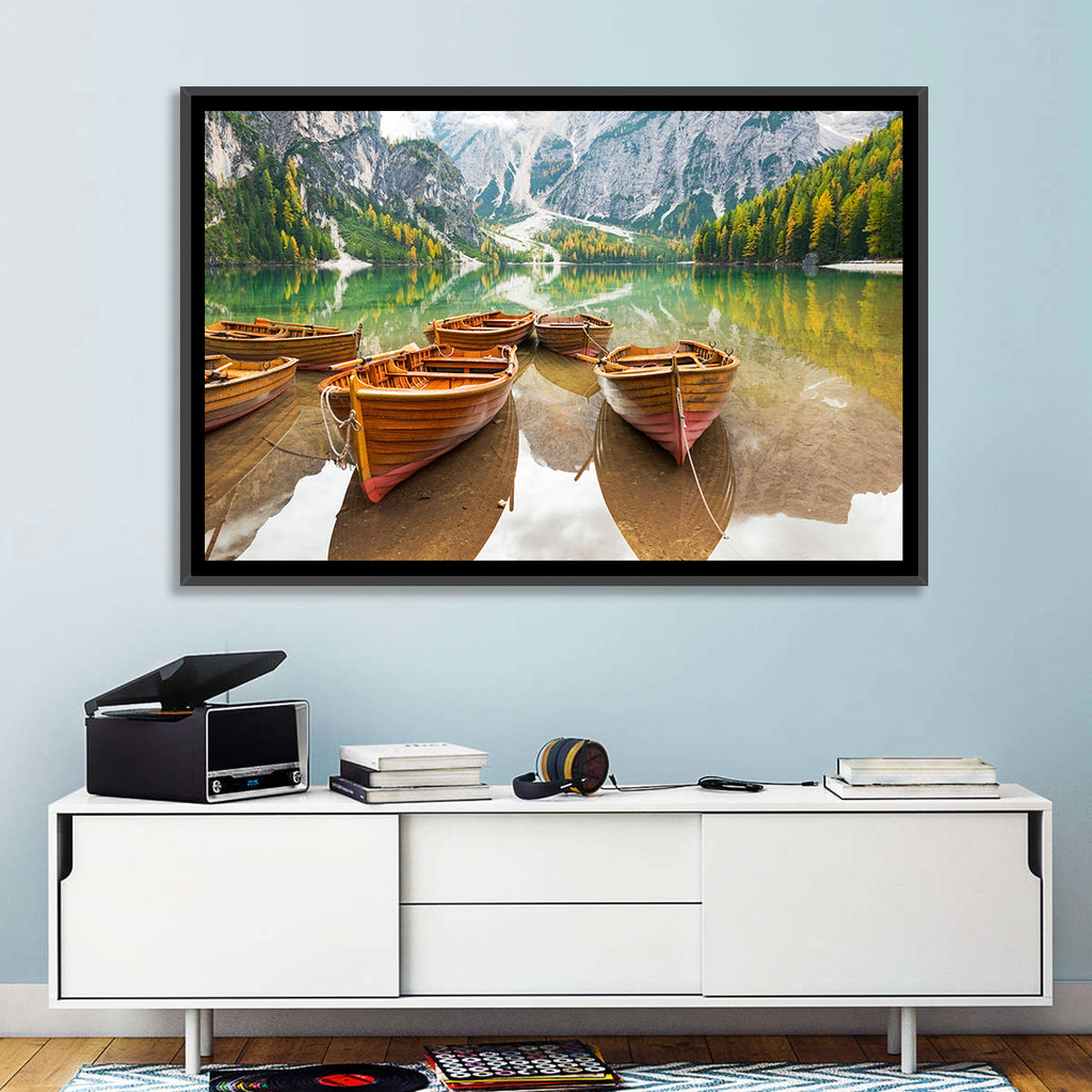Rowboats on Lake Braies Wall Art