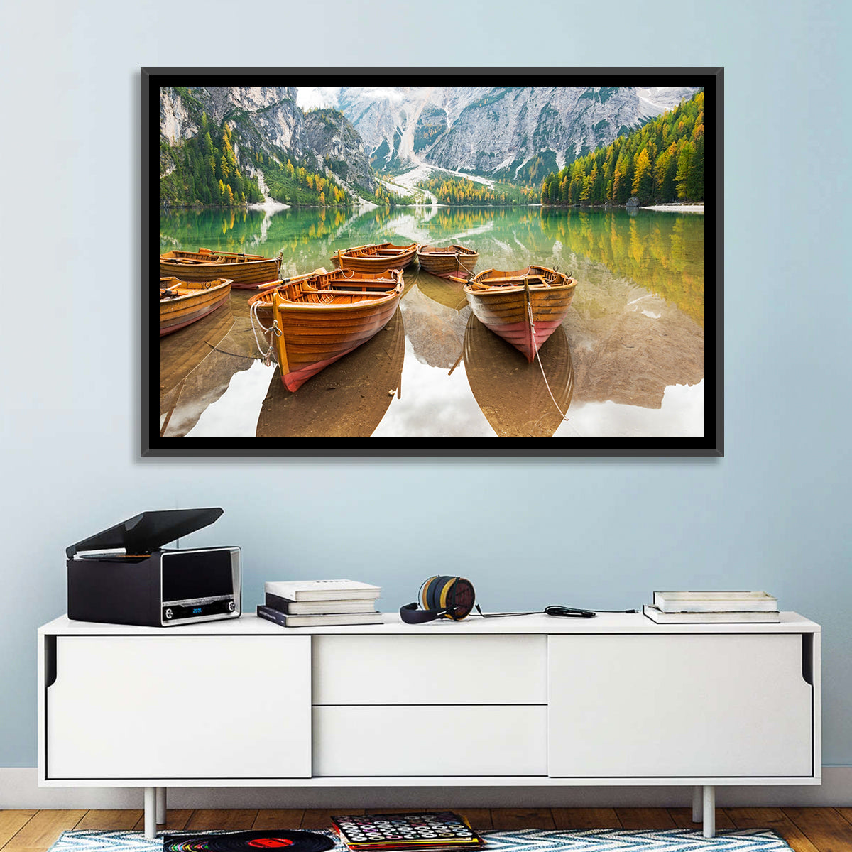 Rowboats on Lake Braies Wall Art
