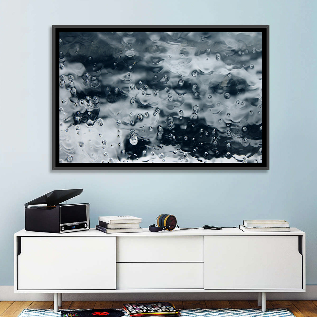 Sea of Teardrops in Ice Wall Art in a room, landscape