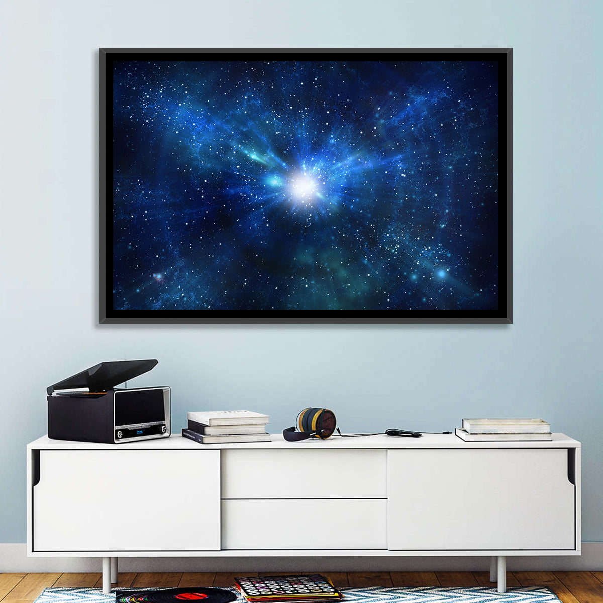 Lightspeed Galaxy Burst Wall Art in a room, landscape