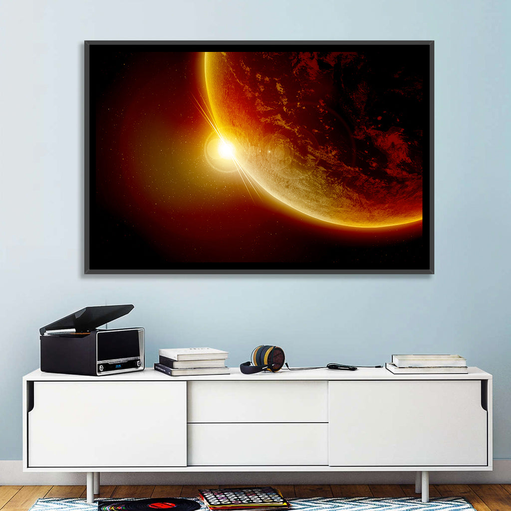 Red Planet Sunrise Limb Flare Wall Art