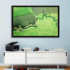 Meandering Stream Over Farmland Wall Art