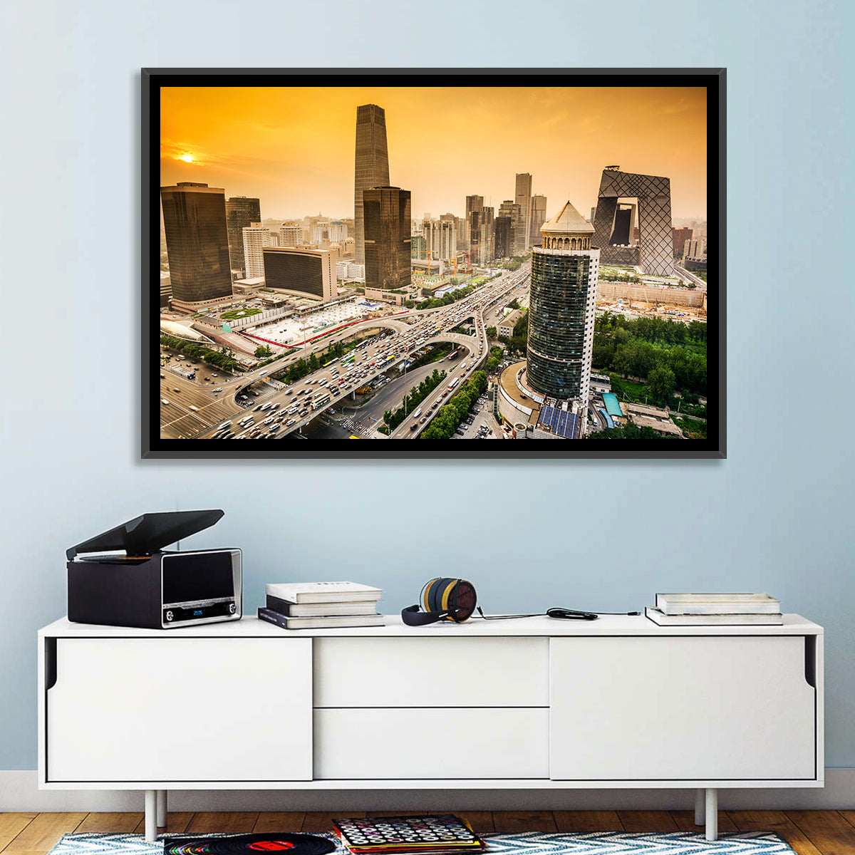 Beijing Cbd Skyline at Sunset Wall Art
