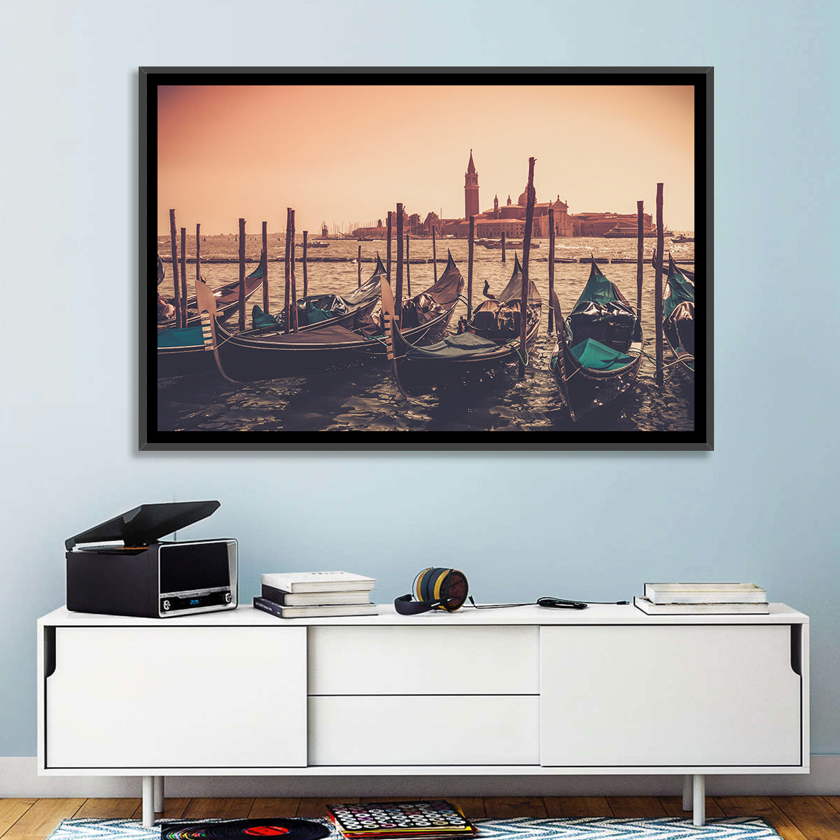 Venetian Gondolas at Dusk Wall Art