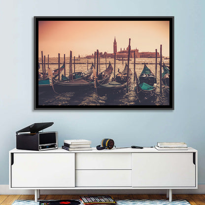 Gondolas In Canal Wall Art