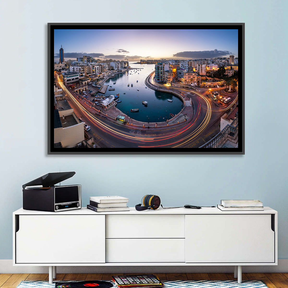 Spinola Bay Light Trails Wall Art in a room, landscape