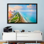 Netanya Coastline at Golden Hour Wall Art