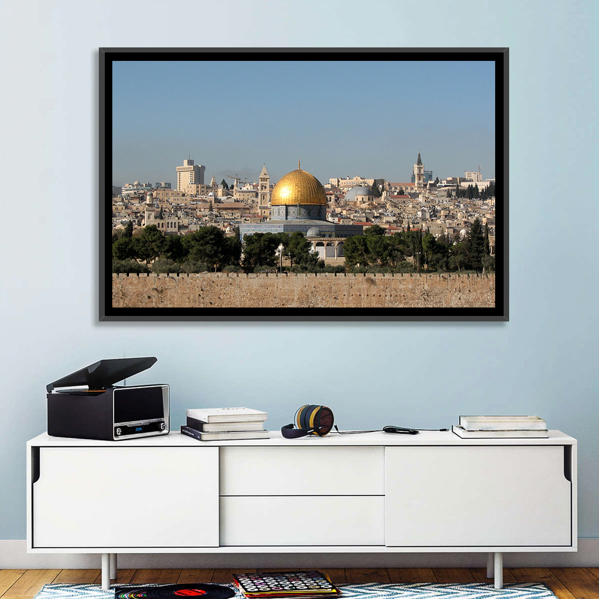 Golden Dome of the Rock, Jerusalem Wall Art in a room, landscape