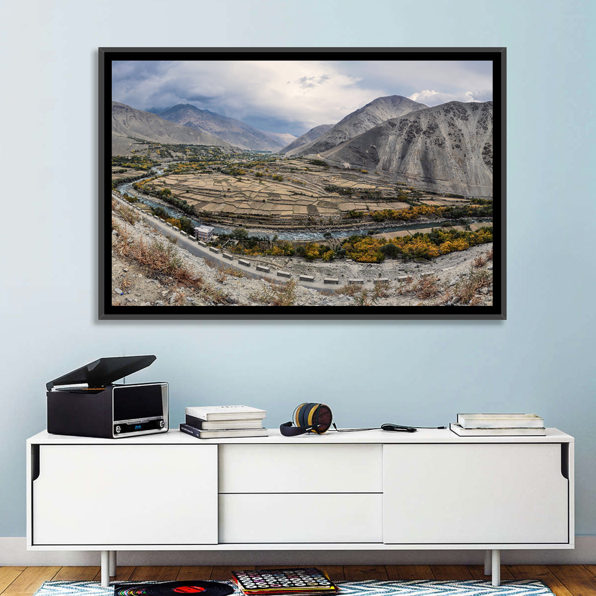 Autumn Valley, Afghanistan Wall Art in a room, landscape