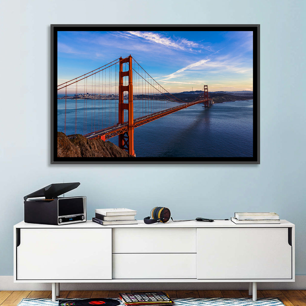 Golden Gate Bridge at Golden Hour Wall Art