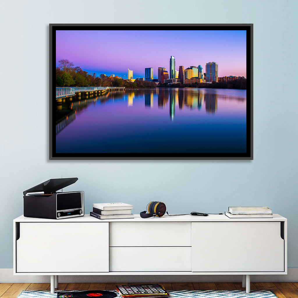 Austin Skyline Reflection at Twilight Wall Art