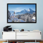 Maria Gern Church and Watzmann in Winter Wall Art