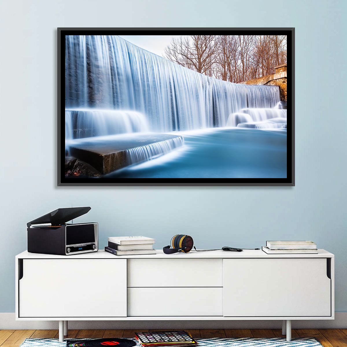 Seeley's Pond Winter Waterfall Wall Art