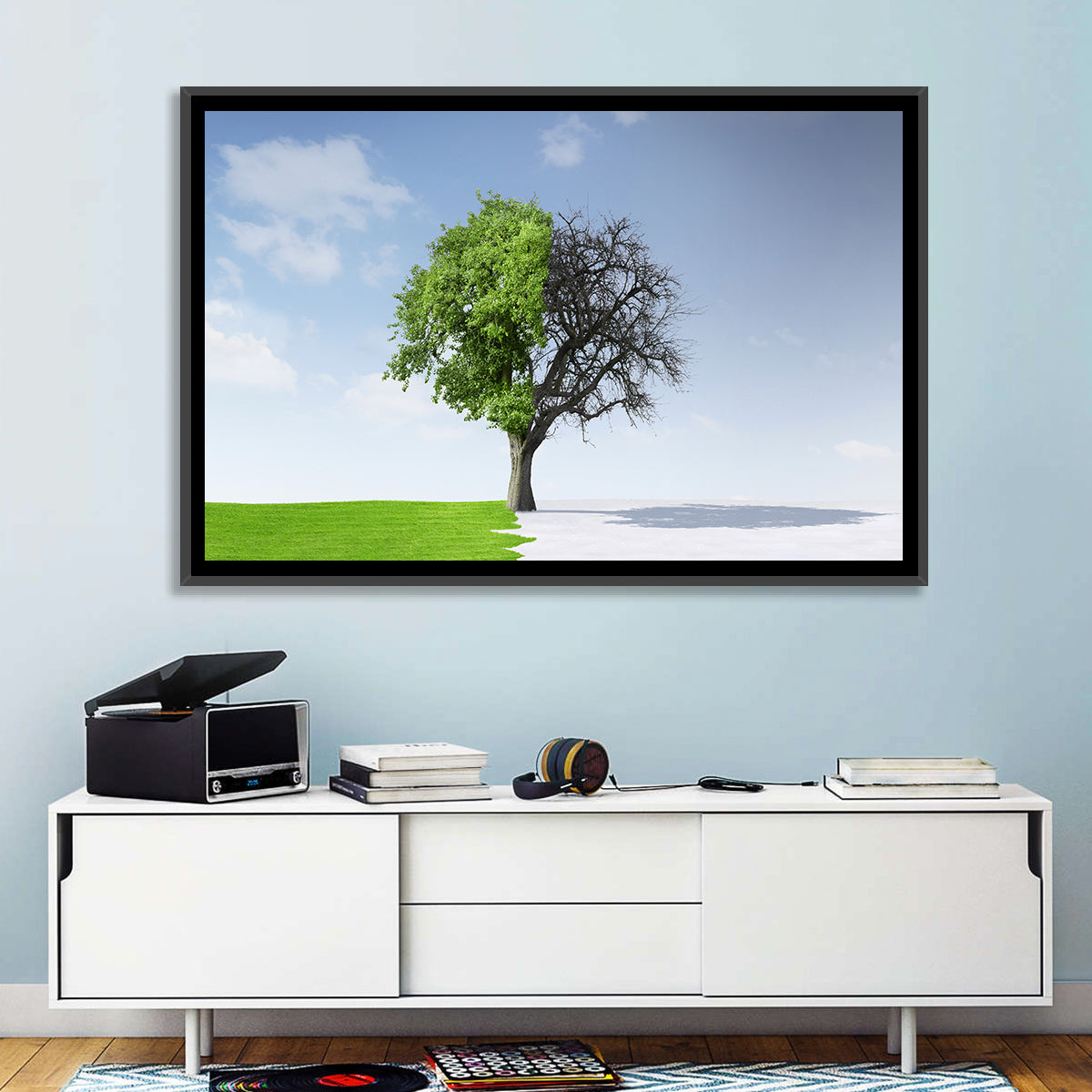 Split Seasons Tree Wall Art