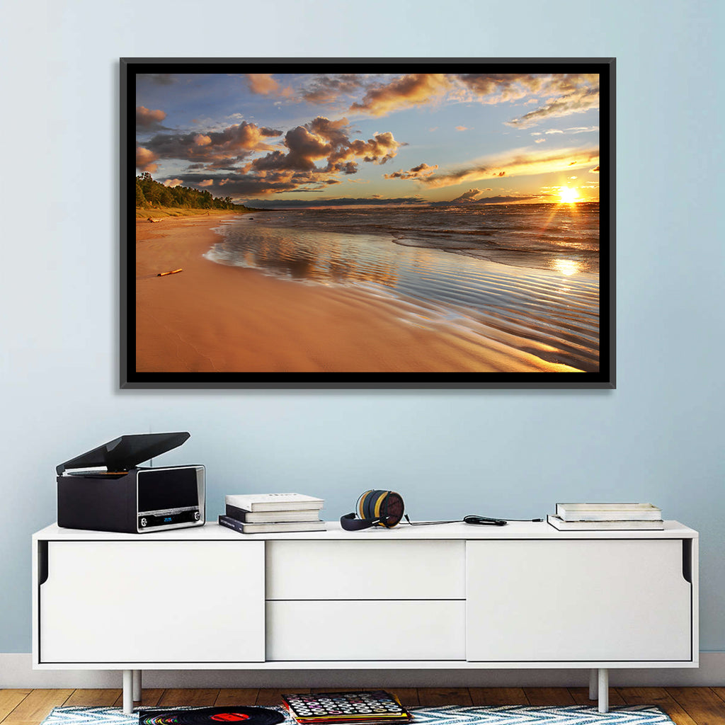 Lake Huron Sunset Beach Wall Art