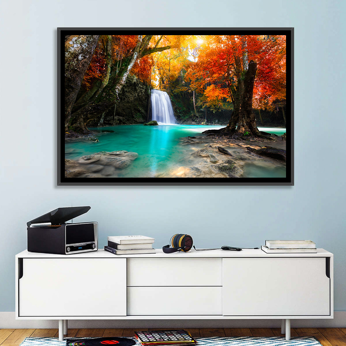 Erawan Waterfall, Kanchanaburi Wall Art in a room, landscape