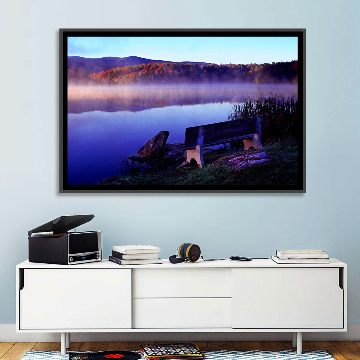 Misty Lake Sunrise Wall Art