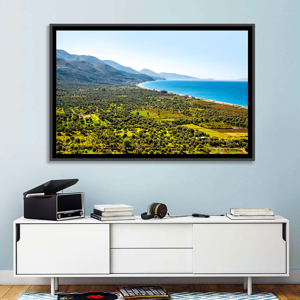 Borsh Coastline, Albania Wall Art in a room, landscape