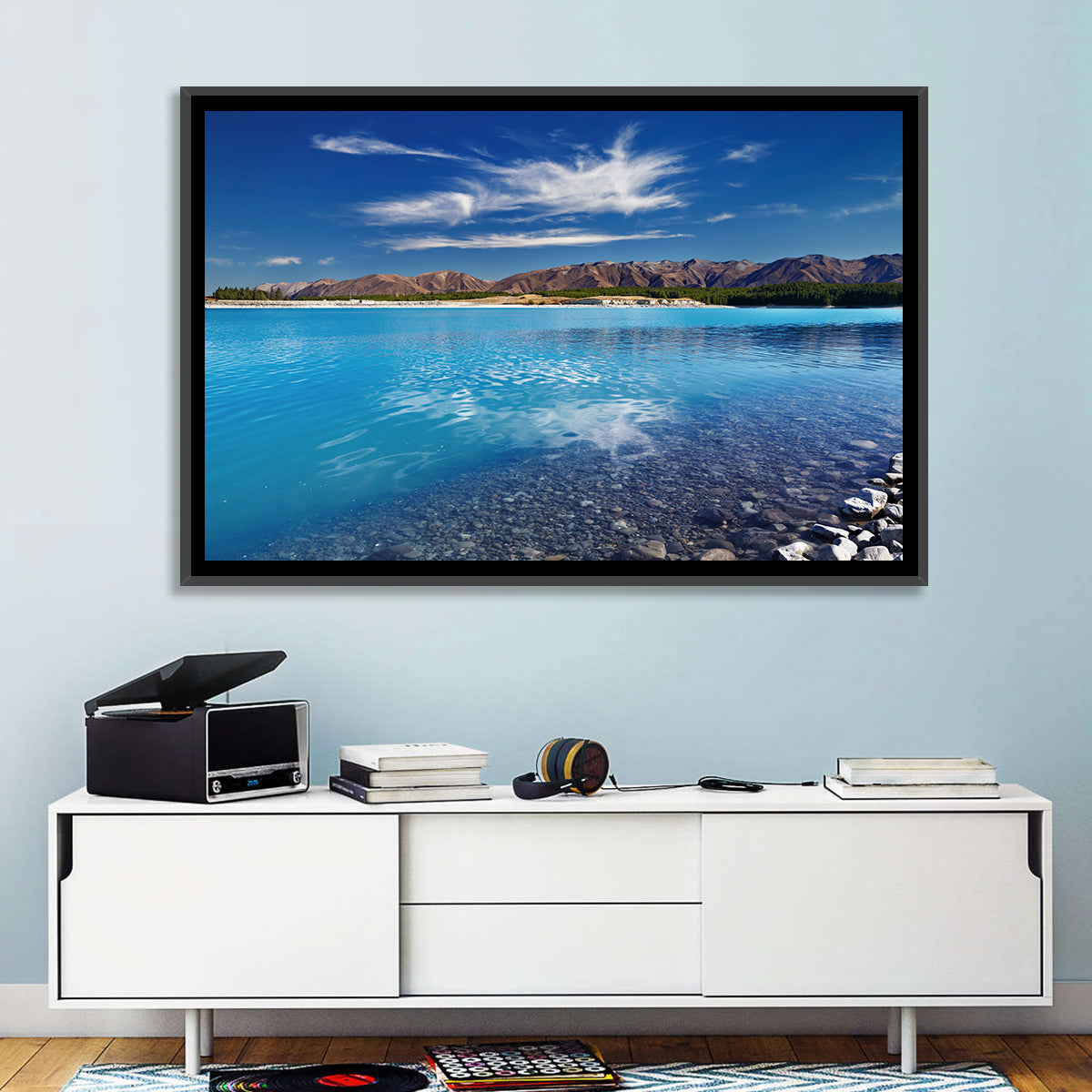 Lake Pukaki Pebble Shore Wall Art