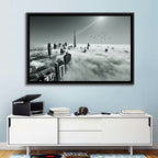 Burj Khalifa Rising Through Morning Fog Wall Art