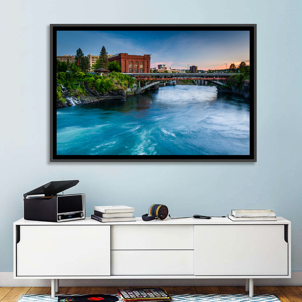 Spokane River at Twilight Wall Art