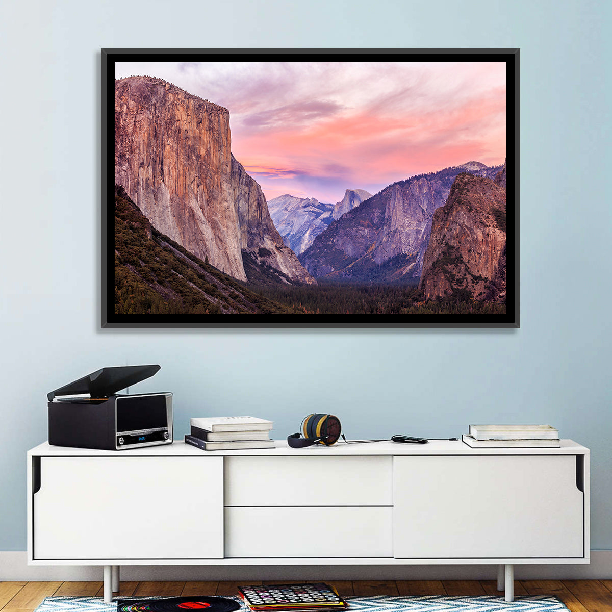 El Capitan at Tunnel View Wall Art in a room, landscape