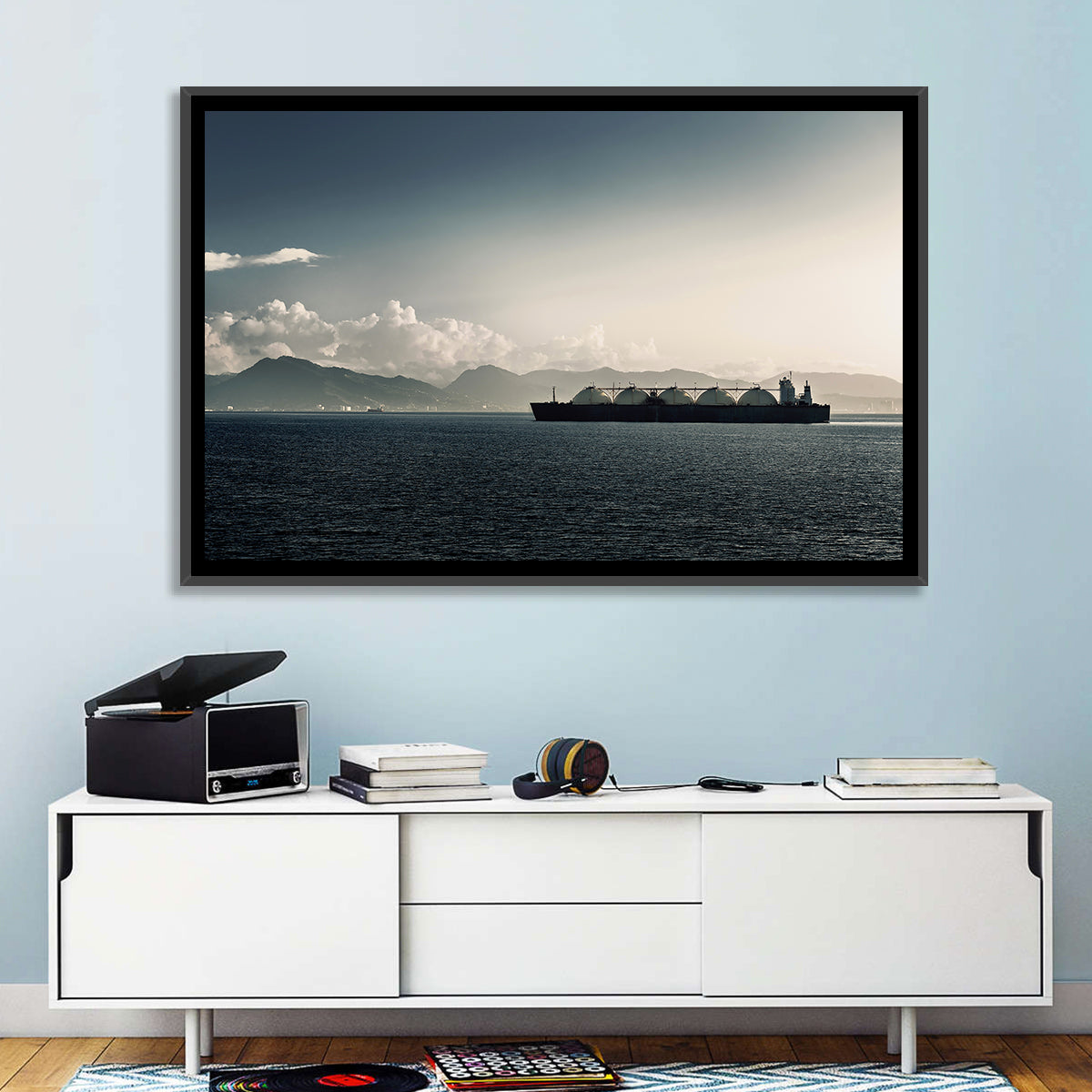 Lng Tanker at Sea Wall Art in a room, landscape