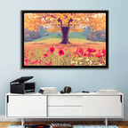 Autumn Tree and Poppy Field Wall Art