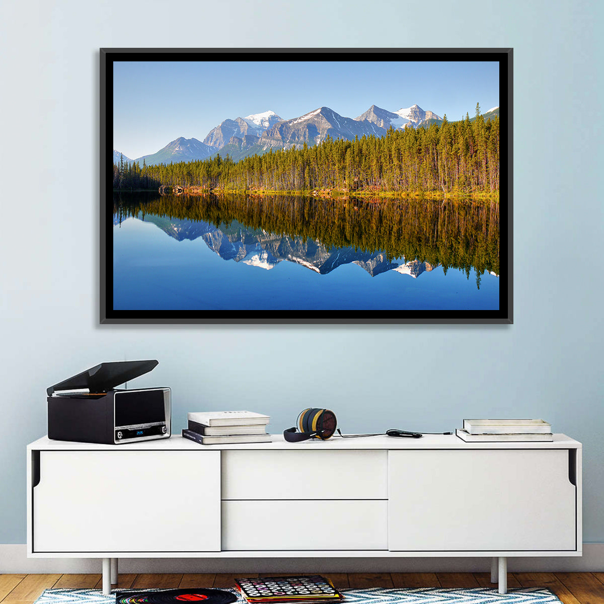 Herbert Lake Reflection Wall Art in a room, landscape