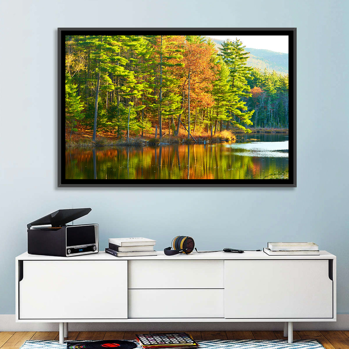White Mountain National Forest Reflection Wall Art in a room, landscape
