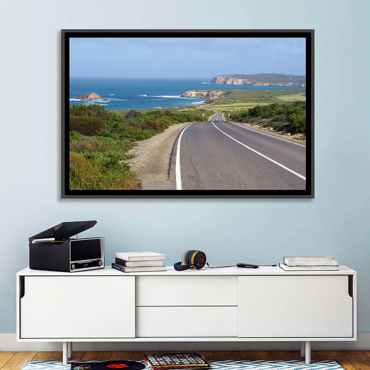 Inneston Coastal Road Wall Art in a room, landscape